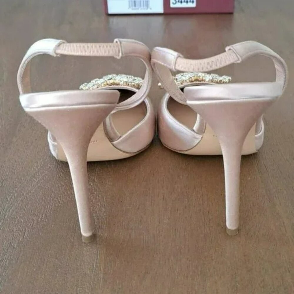 Bruno Magli Moda Pump in Champagne Satin Leather - Size: 10.5 (EU 42) - Picture 5 of 9